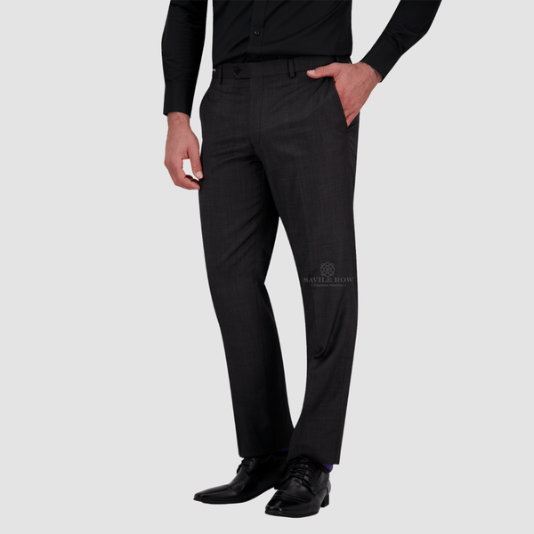 side view of the savile row mens charcoal suit trouser