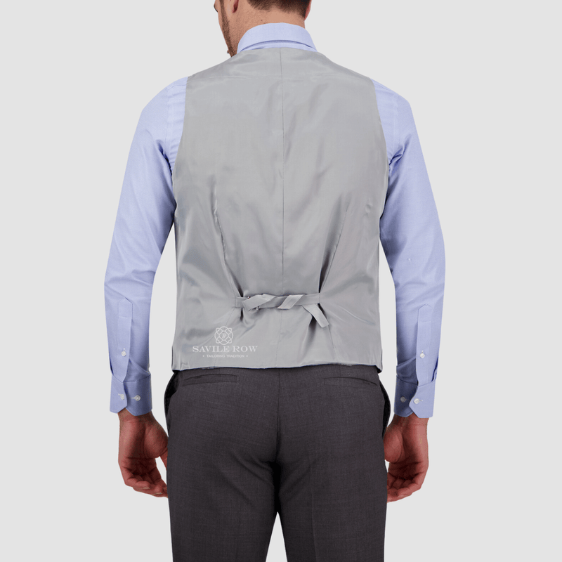 savile row mens suit vest with satin back and tab adjusters