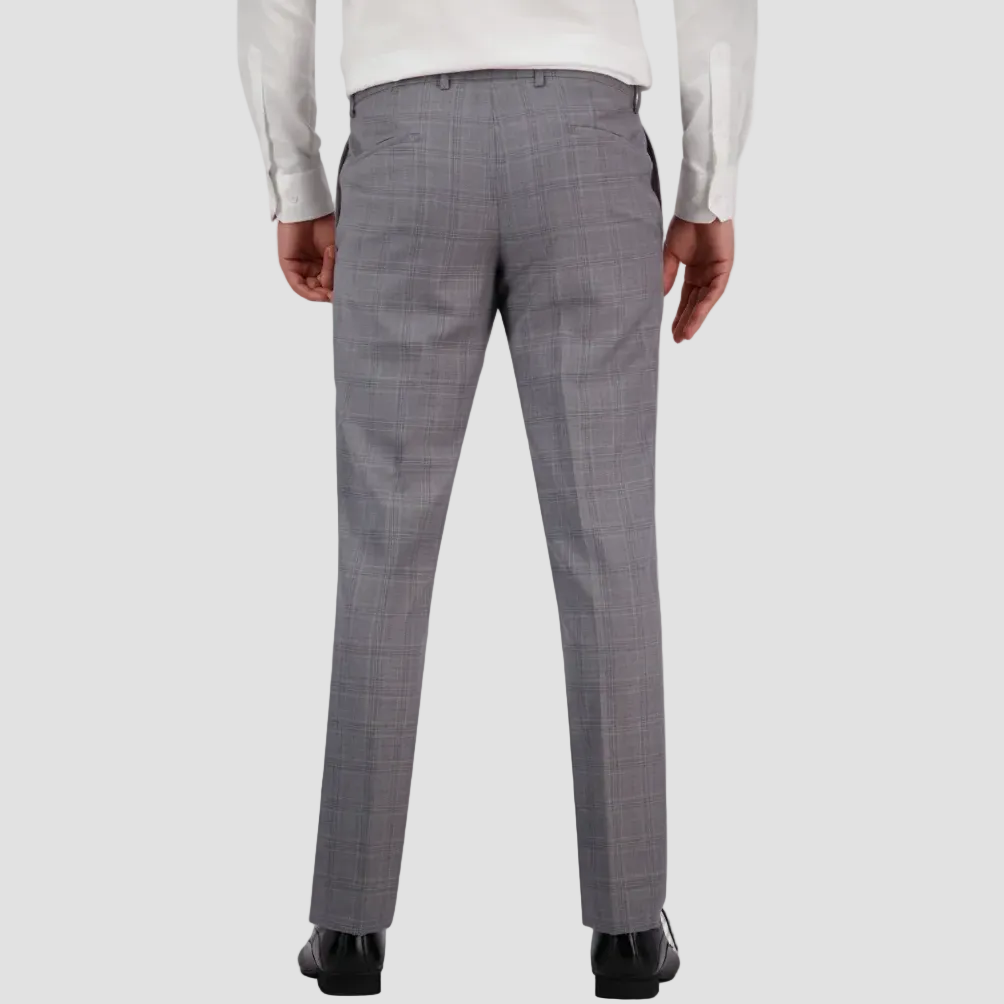A slim fit silver trouser in Super 120’s Merino, tailored by Savile Row with a Euro finish.
