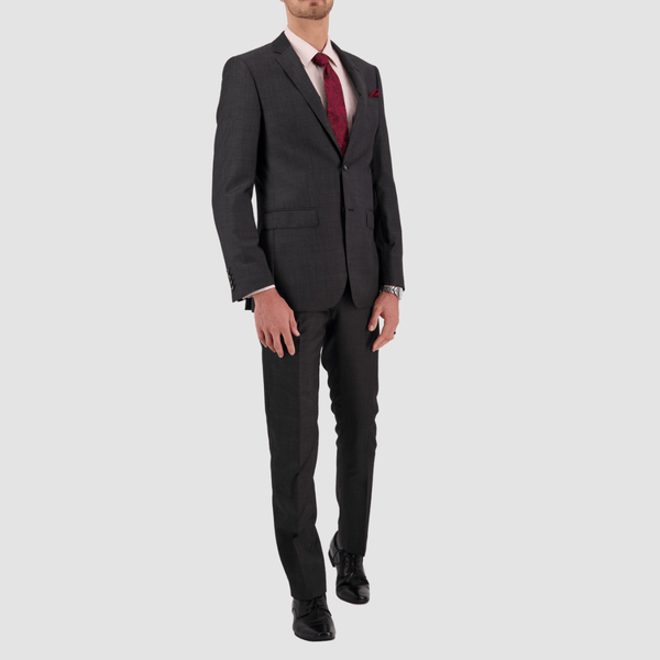 Mens Suits Savile Row Tailored Fit Mens Abram Suit in Charcoal C1
