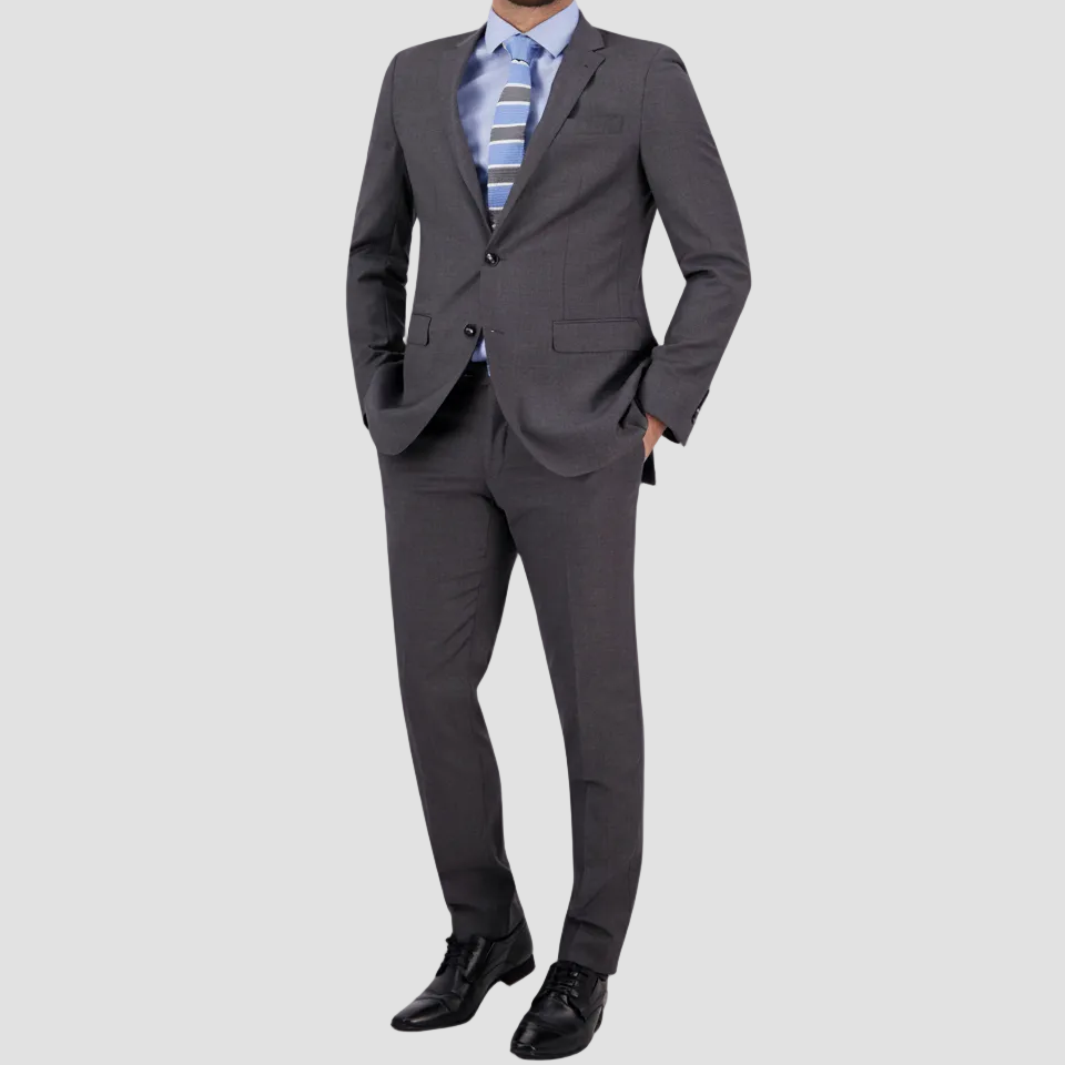 The Abram Grey Suit in Super 110’s Merino Wool. 
