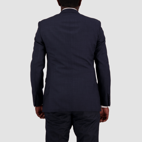 back of the mens abram suit jacket showing the tailored fit 