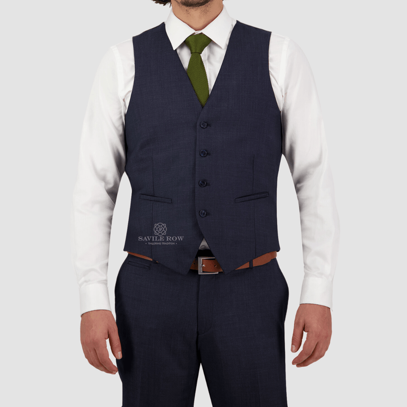 mens tailored fit navy suit vest in a slim fit