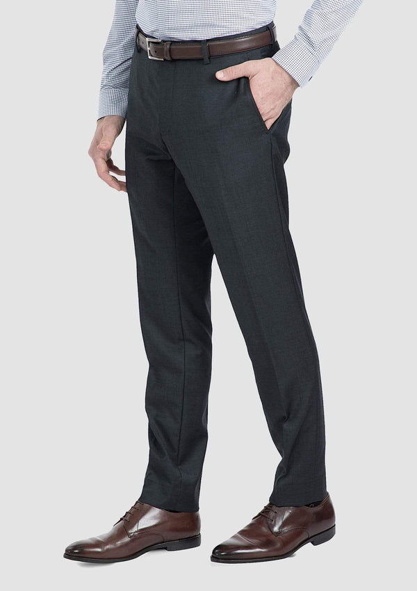 Gibson slim fit caper suit trouser in charcoal grey pure wool