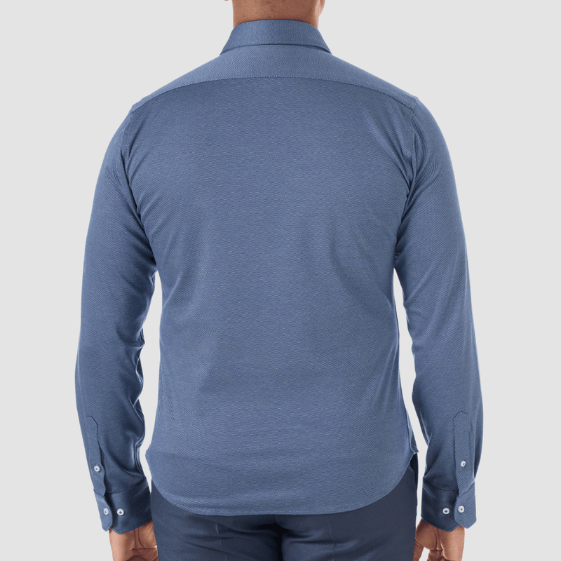 studio italia blue jarvis knit menswear shirt back