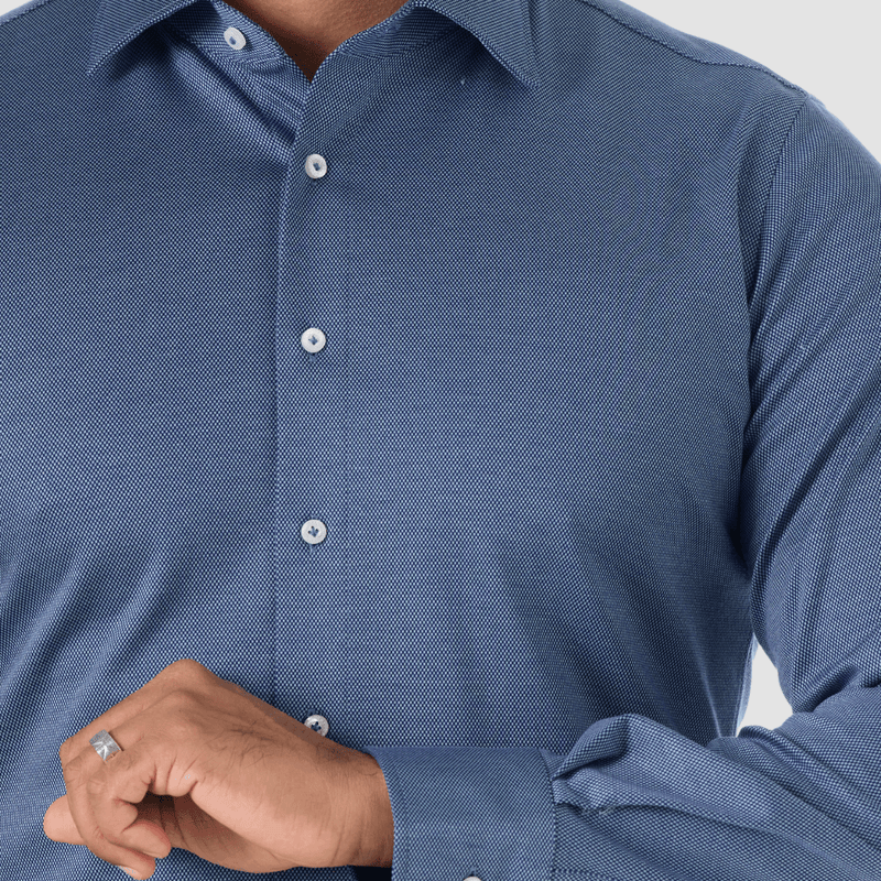 studio italia blue jarvis knit menswear shirt details