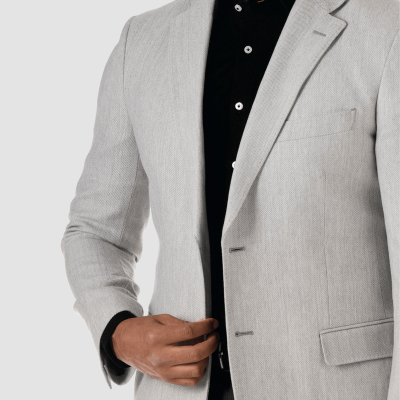 xstudio italia lenny sport coat in grey menswear for business and social detail