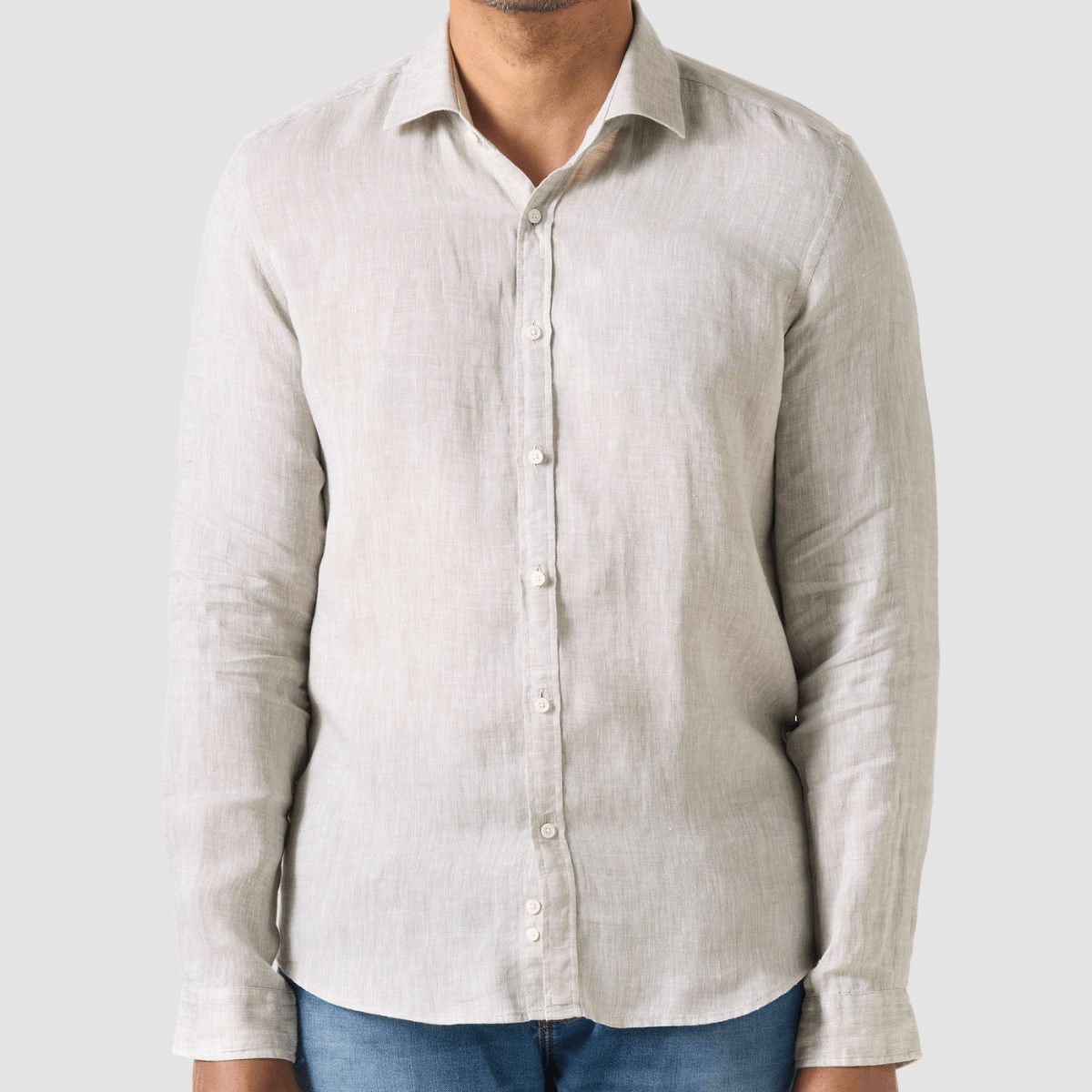 studio italia riva mens shirt in sage linen slim fit