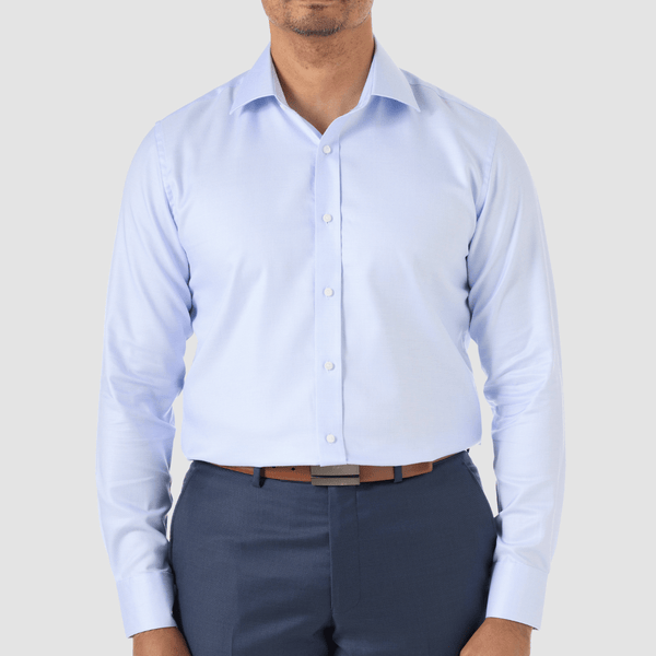Studio Italia slim fit spencer business shirt in blue