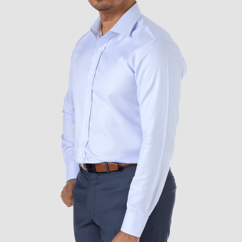 Studio Italia slim fit spencer business shirt in blue