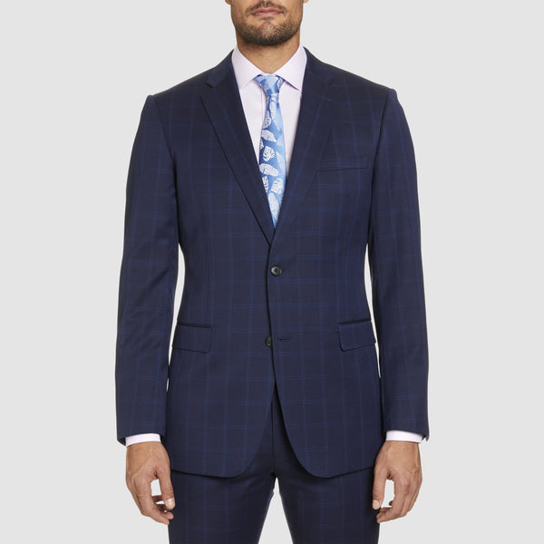 studio italia classic icon fit momento suit in blue pure wool ST-479-11