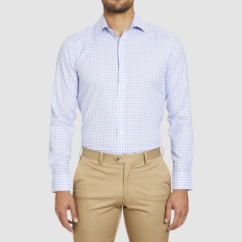 studio italia slim fit conran shirt in blue and white check ST-15