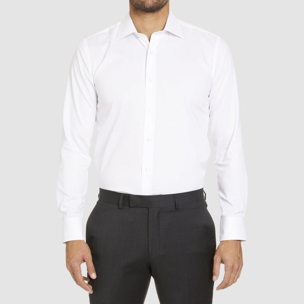 front view of the studio italia slim fit spencer business shirt  ST-01 single cuff