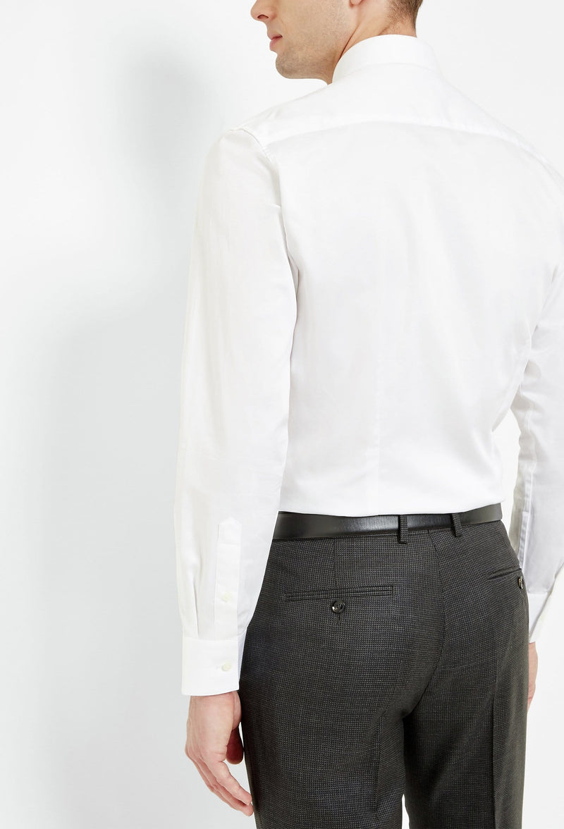 reverse view of the Ted Baker slim fit rosest shirt in white cotton 2RA6899
