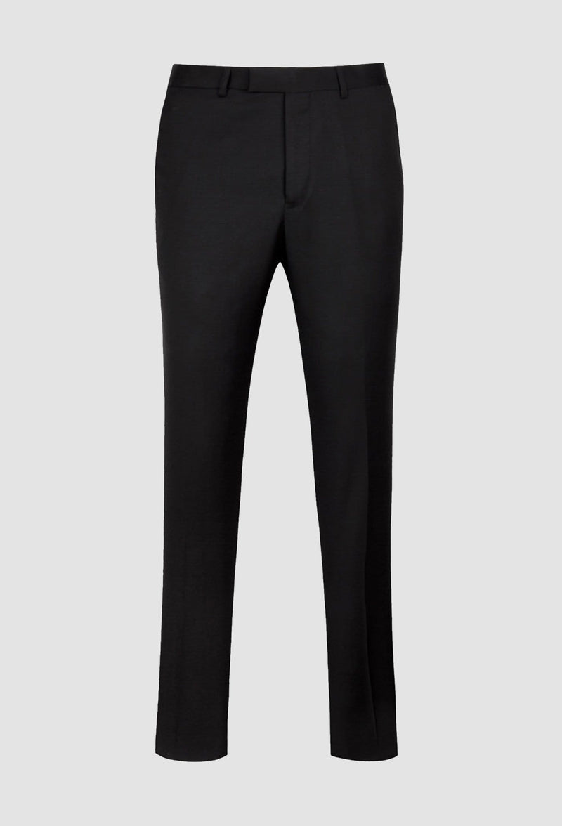 a full length view of the ted baker slim fit twilite suit trouser in black pure wool
