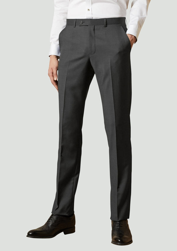 a full view of the ted baker slim fit Elegan business mens suit trouser in Black pure wool 1RL2000.
