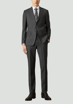 a full view of the ted baker slim fit Elegan business mens suit in Black pure wool 1RL2000.