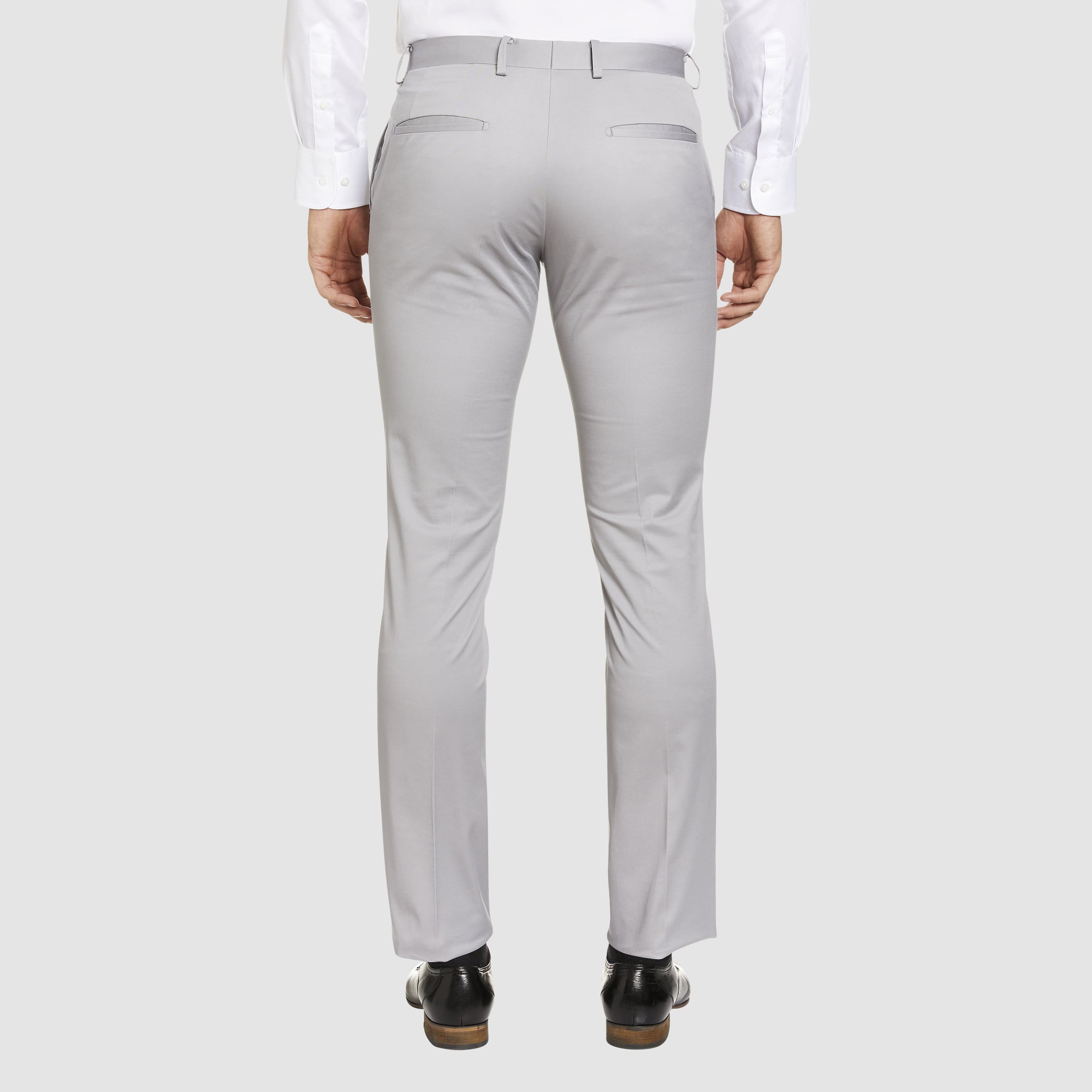 a back view of the Studio Italia slim fit chino in light grey ST-410-51
