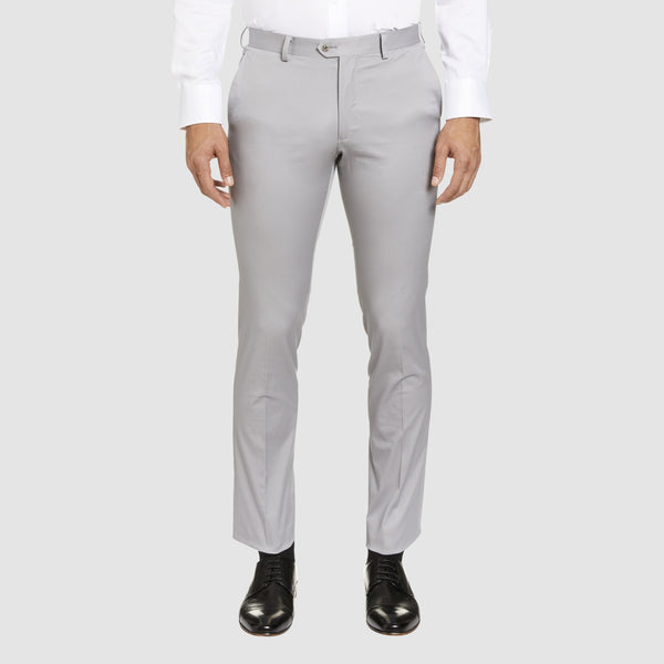 a front view of the Studio Italia slim fit chino in light grey ST-410-51