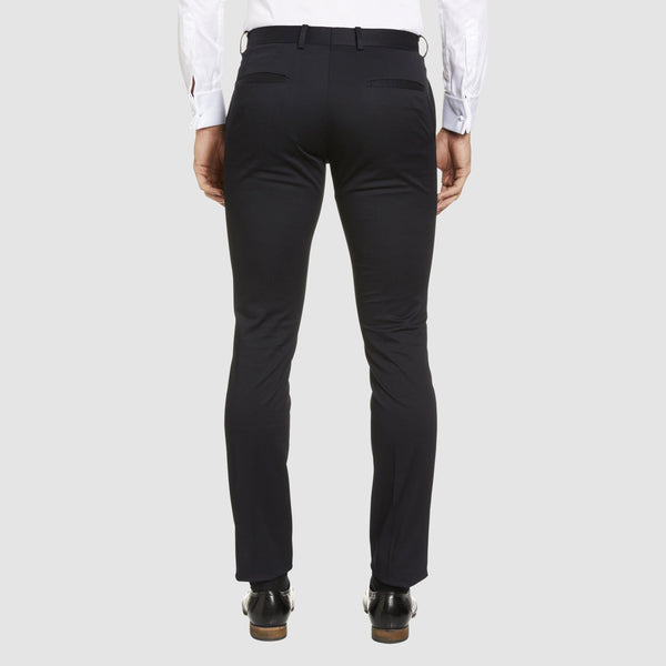 a back view of the the Studio Italia slim fit chino in navy cotton stretch  ST-373-11