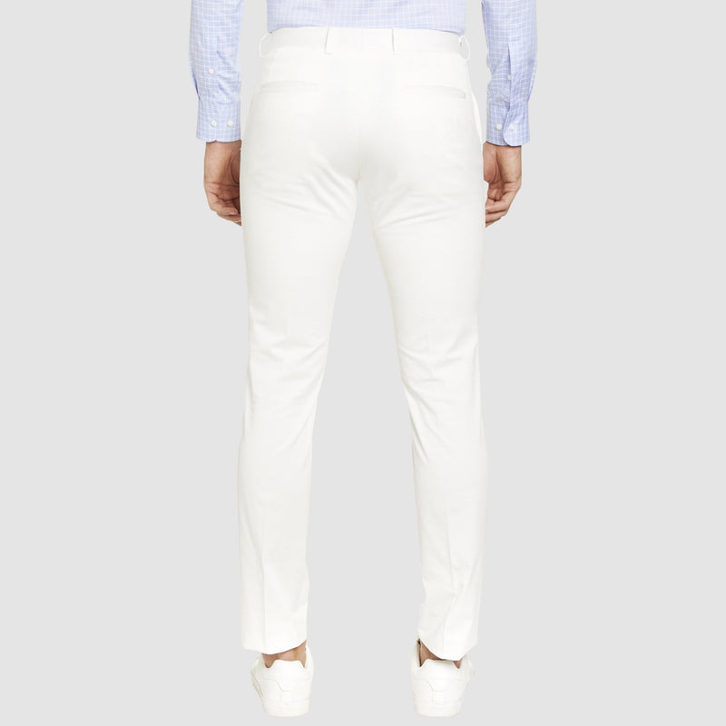 a back view of the Studio Italia slim fit chino in white ST-409-91