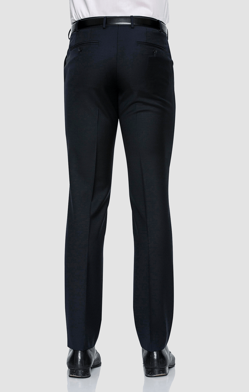 a back view of the cambridge jett suit trouser worn by a model, product code F262