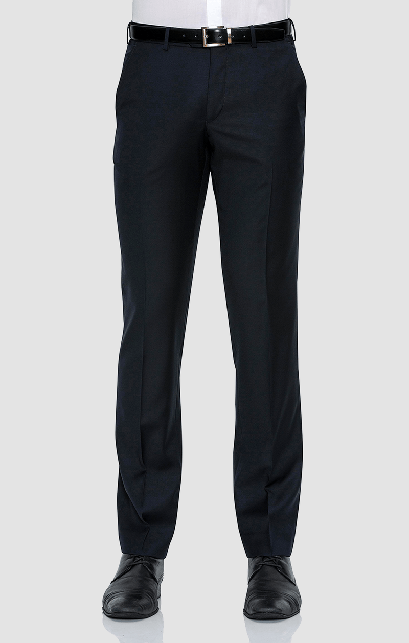 the front of the classic fit cambridge jett mens suit trouser in navy wool blend F262 NAVY