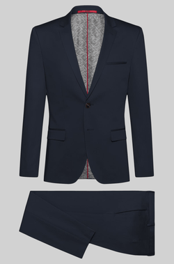 the slim fit hugo boss arti hesten mens suit in dark navy pure wool 50427397