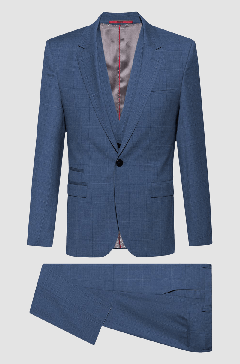 the slim fit hugo boss arti hesten suit in turquoise pure wool 50427352