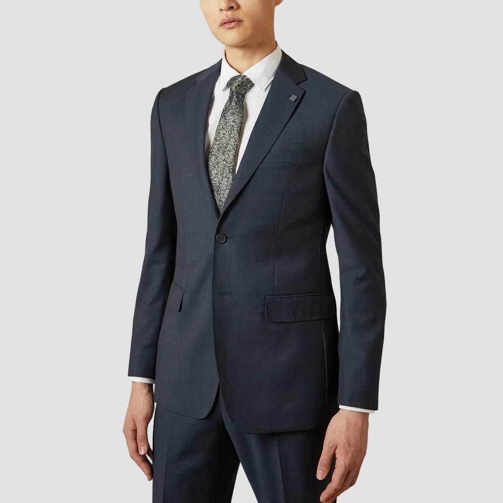 ted baker slim fit elegan mens suit jacket in navy super 100s pure wool 1RL2010