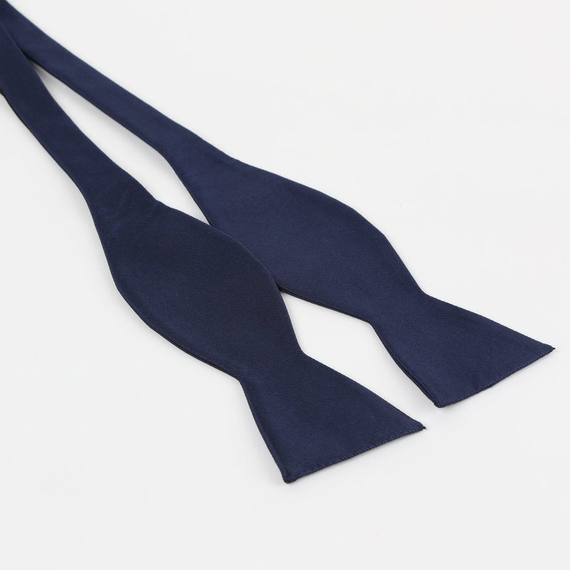 James Adelin Luxury Twill Weave Pure Silk T.Y.O. Bow Tie in Navy