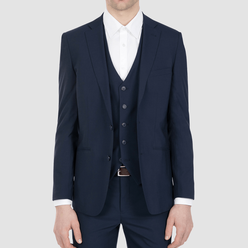 mens suit in navy blue for social and business events