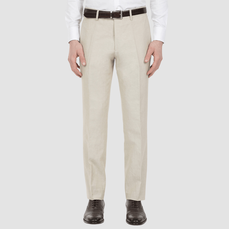 Slim Fit Linen suit trousers - Light beige - Men | H&M IN