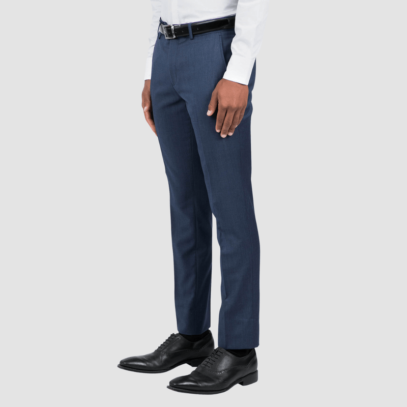 Men's Blue Check Slim Fit Suit Pants | Hawes & Curtis